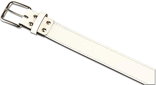 Champro Mens Athletic Genuine Bonded Leather Belt, White, XX-Large US2