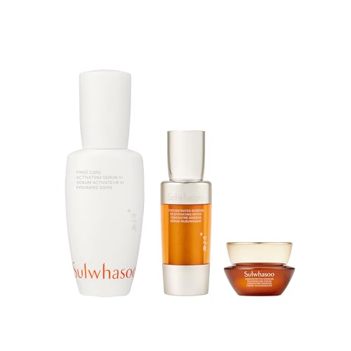 Sulwhasoo First Care Activating Serum VI Set - Korean Ginseng-Powered Anti-Aging Skincare 3-piece Gift Set, Strengthens Skin Barrier, Includes Full-size Activating Serum