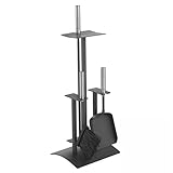 Serviteur de cheminée Lienbacher Serviteur de cheminée 3 pièces avec poignées en inox brillant Noir