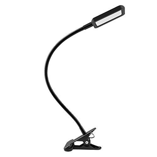 Preisvergleich Produktbild NEU 5W Dimmbare LED Schreibtischleuchte Flexibel LED-Klemmlampe Leselampe Buchlampe (Berührungsempfindlich, Multi-Level-Helligkeit) Netzteil Inklusive, Arbeitsplatzleuchten, LED Leselampe mit Klammer