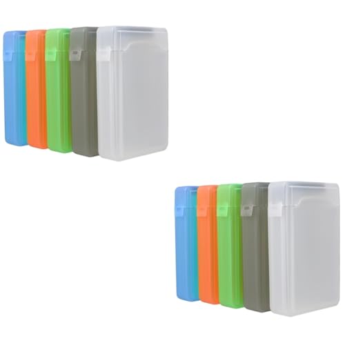 BELLIFFY 10pcs Hard Drive Storage Box Plastic Hard Disk Protector for Home Office Shockproof Design Colors