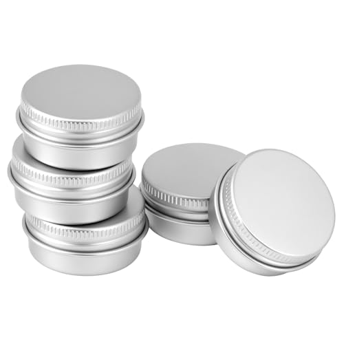 QWORK® 12 Stück Aluminium Cremedose mit Deckel, Rund Leer Döschen für Creme Lotion Schmuck Sortieren (10ml)