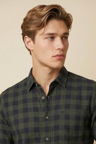 Image of Peter England Men's Checkered Cotton Shirt | Smart Casual | Full Sleeves