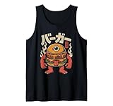 Kawaii Monster Burger Anime Japonesa Amante de la comida Camiseta sin Mangas