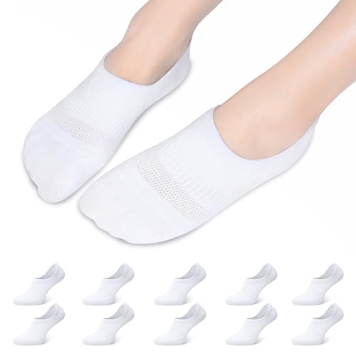 Falechay Socquettes Femme Chaussettes Basses Homme Invisible de Sport en Coton Respirantes Blanc 39-42