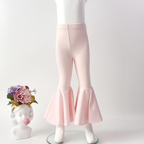 Girls Ruffle Flare Leggings Casual Bell Bottom Pants Elastic High Waist Solid Stretch Trousers Casual Sweatpants2