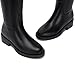Athlefit Black Knee High Boots for Women Wide Calf Riding Tall Black Boots Low Heel Round Toe Fashion Long Booties Size 8