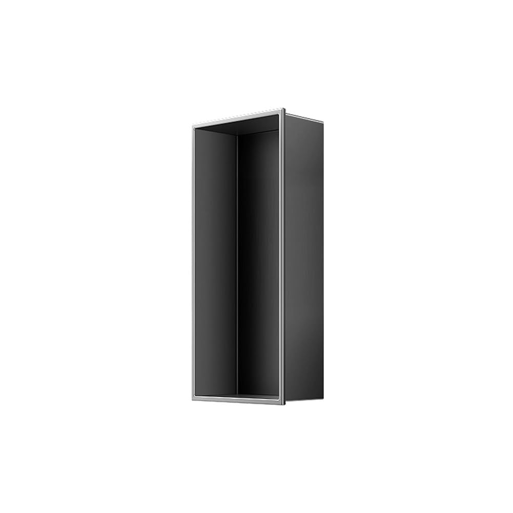 QUSYZD Recessed Shower Niche - Waterproof Stainless Steel Wall Shelf for Bathroom Storage, No Tile Required, Grey 32x32cm & White 120x28x12.5cm, Space-Saving,Black-70x28x12.5cm