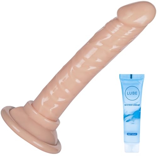 Realistic 5.7 Inch Suction Cup Dildo Hands Free Games for Beginners Small Thrusting Reaslitic Dildo for Women Penis Sex Toy Anal for Male and Women Small Suction Adult Sex Toys (Flesh)