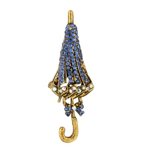 Pin de solapa dorado Knighthood con pedrería azul de alta joyería