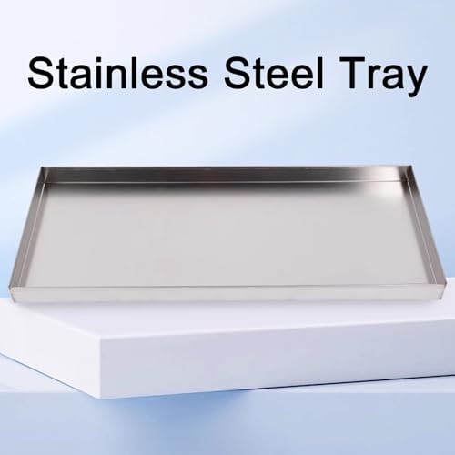 Stainless Steel Oil Drip Pan Tray - Durable Washer Tray, Water Dispenser Floor Protector, No Hole Design, 80x60x5cm (31.5x23.6x2.0in) for Easy Cleanup