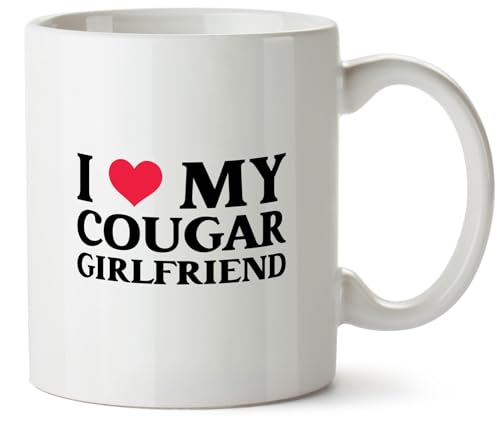 Hippowarehouse I Love My Cougar Girlfriend Printed Mug Various Colour Options Ceramic Cup Kitchenware 10oz