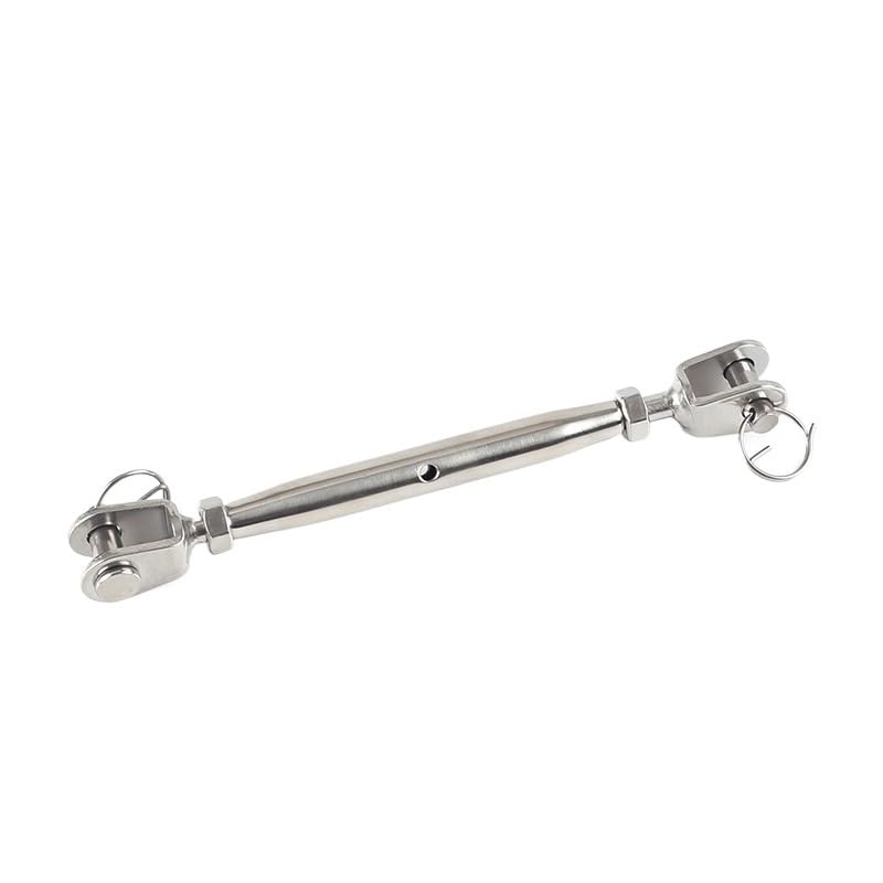 Presillas Cable Acero M5 M6 M8 M10 M12 M14 M16 M20 304 tornillo de aparejo de velero marino de acero inoxidable mandíbula de cuerpo cerrado/tensor de mandíbula Abrazaderas De Cuerda De Cable(M14,2pcs)