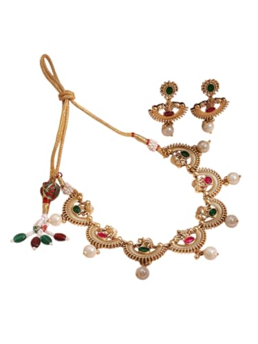 Juego de collar chapado en oro de 22 quilates ideal para regalo de aniversario