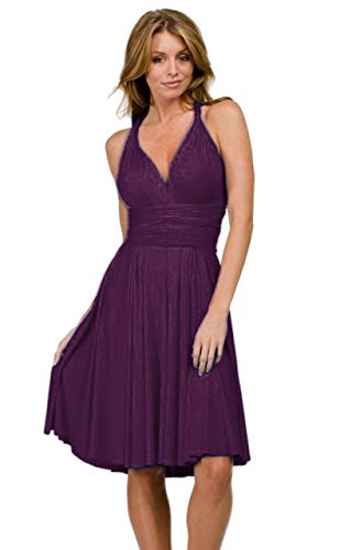 Vivian's Fashions Dress - Twist Wrap, 8 Ways to Wear (Purple, Plus Size)