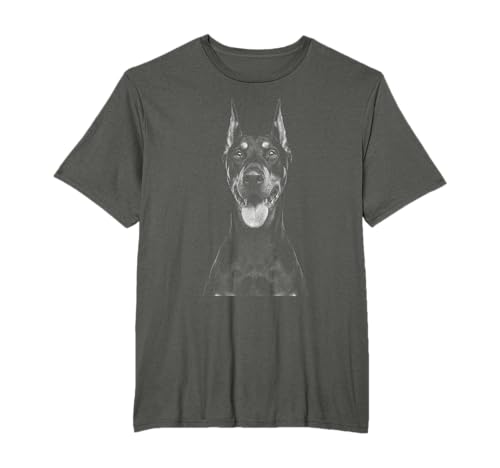 Image of Doberman Pinscher High-Contrast Artistic Dog T-Shirt