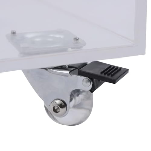 Acrylic Clear Side Table on Wheels 0.4 in Thickened Board, Modern Design Rolling Storage Acrylic Cart Home Decor Nightstand 2 Layers - Image 7