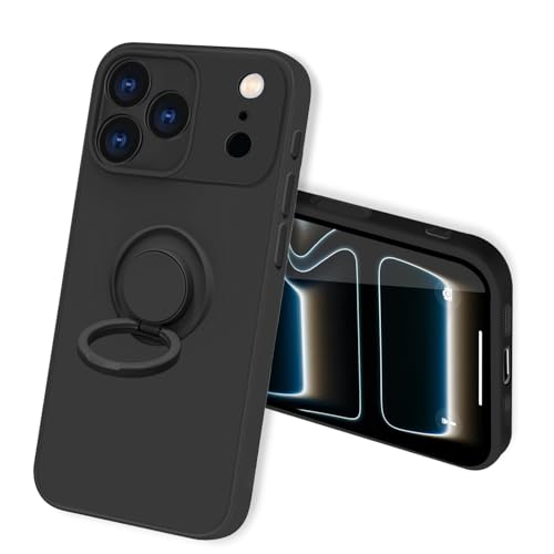 bjnosdv for iPhone 17 Pro �p�� �P�[�X �����O�t�� �V���R�� �ϏՌ� �A�C�t�H��17 Pro �p�� �����O �J�o�[ 360°��] �X�^���h�@�\ �����O�̋@�\ �ԍڃz���_�[�Ή� �����Y�ی� �w��h�~ ���^ �X�g���b�v�z�[���t���i�u��