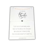 Bride Wish Bracelet – A Little Wish for the Bride Keepsake Bracelet on White Waxed Cotton Cord with Heart Charm – Wedding Day, Bridal Shower & Hen Party Gift
