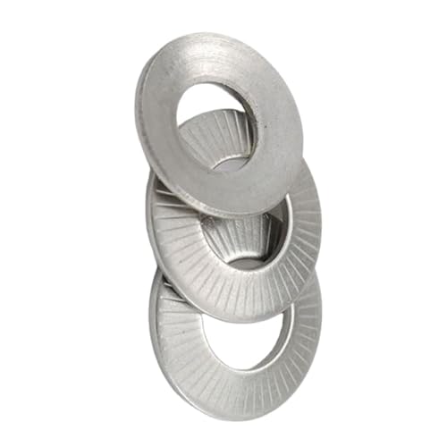 200pcs Conical Knurled Spring Contact Washers Stainless Steel 304 for Industrial Use
