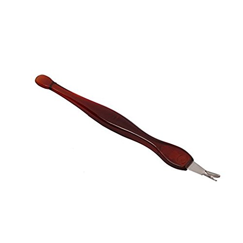CJESLNA 2 Pack Practical Nail Art Tools Pedicure Cuticle Trimmer Dead Skin Callus Removal Fork Brown