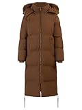 APART Fashion Damen Winterjacke, wadenlang mit Kunstfellkapuze, warmer Steppmantel, Zwei Wege Reißverschluss, langer winddichter Mantel, funktionelle und stilvolle Outdoor Jacke für den Winteralltag