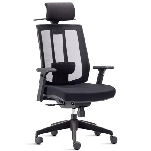 Cadeira de Escritório Giratória Presidente Executiva Song Preto - Lyam Decor