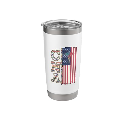 Patriotic USA Flag CNA Nursing Certified Nurse Assistant Stainless Steel Insulated Tumbler
