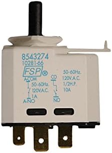 Direct Replacement for Whirlpool WP8543274 Dryer Switch Pts 8543274 1180031 AH988733 EA988733
