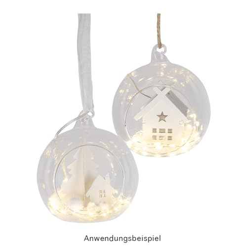 Ideen mit Herz LED-Draht-Lichterkette | 1,5 cm Lichtabstand | extra kleiner Lampenabstand | warmweiß | batteriebetrieben | inkl. Timer-Funktion (30 LEDs | 75 cm Kabellänge)