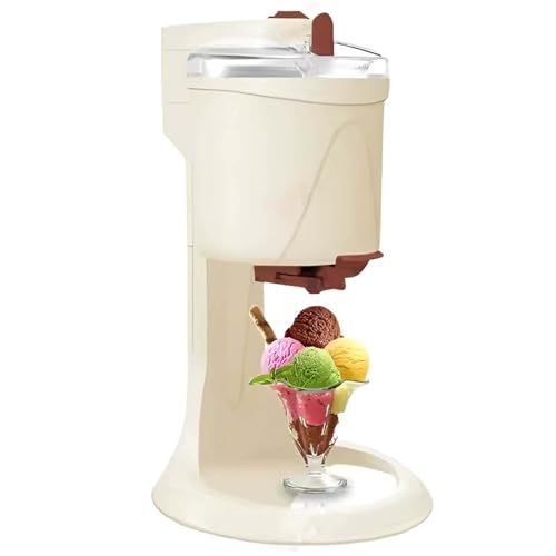 Ice Cream Maker Distributeur de sorbetière 1000ML Service de crème glacée Molle Van Machine de sorbetière Domestique pour Dessert cône de Yaourt Maison,White