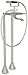 ROHL BELLIA BATH FLOOR MOUNTED EXPOSED TUB FILLER FAUCET WITH LEVER HANDLES, HANDSHOWER, FIXED HANDSHOWER HOLDER, TUB FILLER SPOUT, 59" FLEXIBLE SHOWER HOSE AND FLOOR LEGS IN SATIN NICKEL