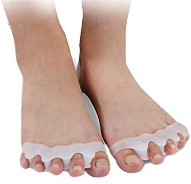Toe separators and straighteners by APASIN, Bunion Pain Relief, Foot Spacers and Correctors used for Sports Activities, Yoga Practice & Running (One pair - White)