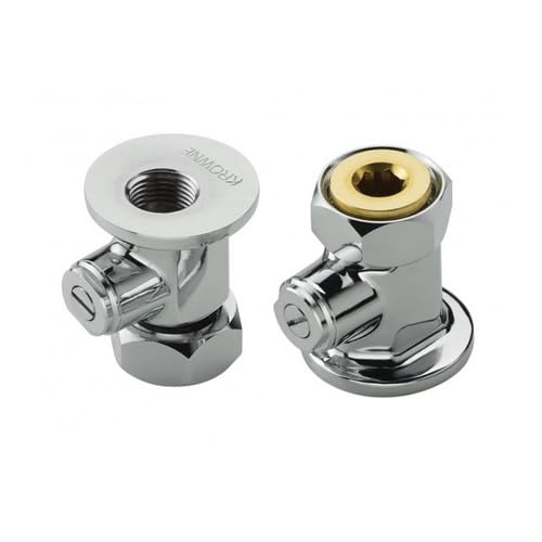 FSE 373-KR-21-452L, Coupling Flanges with Built-in Shut-Off Valves, Fits Royal Series Faucets, Eccentric Fittings, 1/2" NPT Female Inlet, Includes 2 Rubber Washers, Replacement Faucet Part