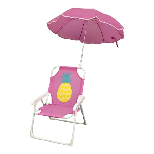 Qianly Camp Chair Plegable Infantil con Toldo Ajustable y Asiento Ergonómico Hecha en Poliéster Oxford Cómoda de Adecuada para Conciertos, piña