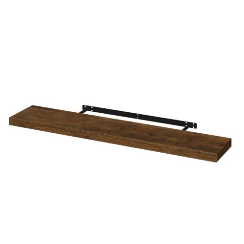WOLTU Wandregal, Schweberegal Vintage Braun, 110x22.9x3.8cm, MDF 1er – Ansicht 1
