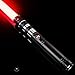 CUSTOM SABER RGB Light Saber 12 Colors Changing,4 Sound Fonts/Metal Hilt, LED Toy Gift Light Saber for Adults, Support Heavy Dueling, Volume Adjustable Light Saber with Convertec Wheel-Black