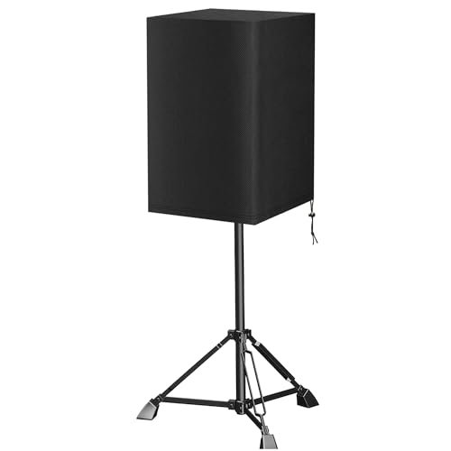 TIFILE 12 Inch Outdoor Speaker Cover, PA/DJ Speaker Cover Bag, Waterproof, Black, Polyester