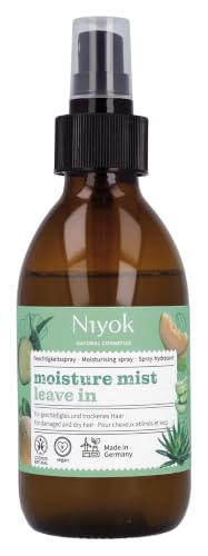 Image of Niyok Moisture Mist Moisturising Spray 200 ml - Leave-In Spray for Dry and Damaged Hair, Moisturiser, Anti-Frizz Effect, Aloe Vera Fragrance, Made in Germany