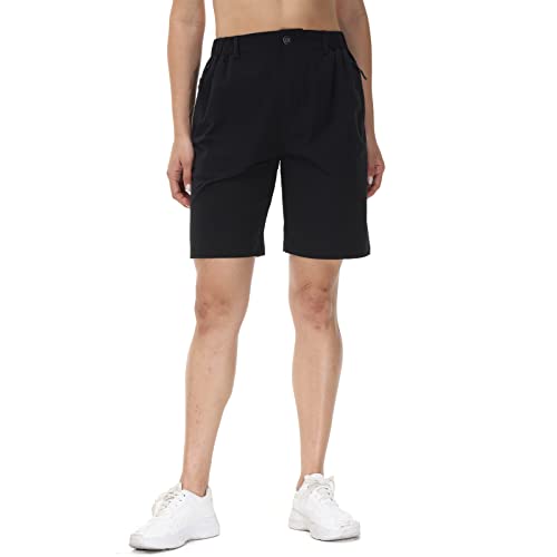HMIYA Bermuda pour Femme Short d'extérieur avec Poches zippées pour la randonnée Nero M Cover