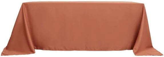 Miniatura 3 de Tableclothsfactory 90x132 Terracota Venta al por mayor Rectángulo Poliéster Mantel Lino Boda Fiesta Restaurante Mantel
