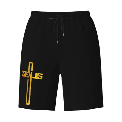 Christian Jesus Cross Men's Quick-Dry Board Shorts 7" - Swim Trunks Summer Hawaii Beach3