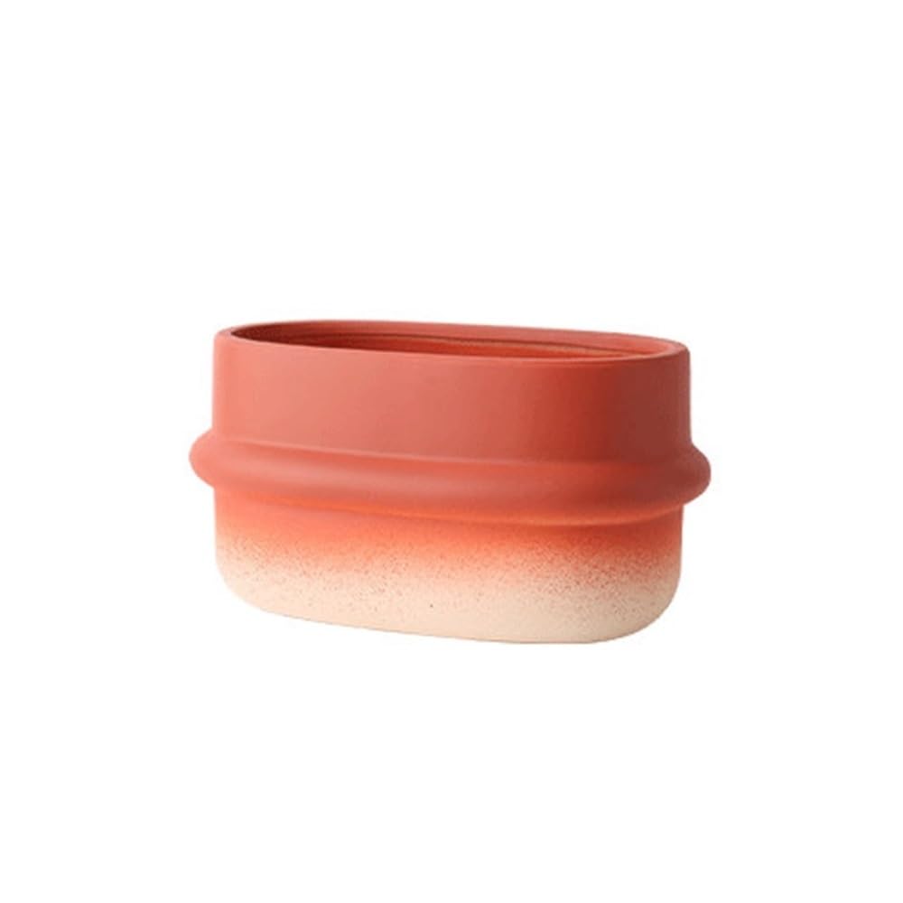XBGfdySD Ceramic Plant Pot，with Drain Hole Farmhouse Style Flowerpot Indoor Outdoor Planter Wedding Ornament(Red,Small)