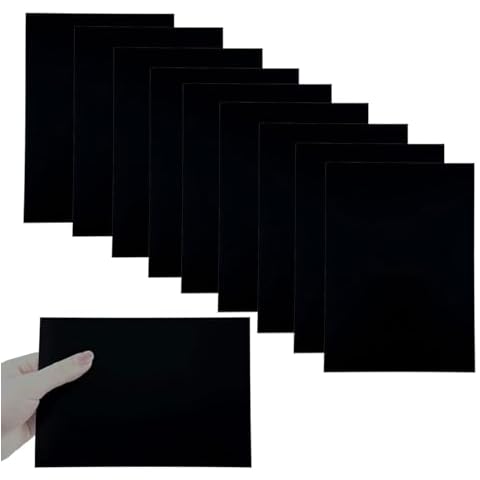 HXymxkeqi 8Pcs Black Anodized Aluminum Sheet 5" x 7" x 1/32" (0.8mm) Corrosion-Resistant Metal Plates for Laser Engraving, DIY Crafting, Sign Making, Home Decor (8, Black, 5 * 7 inch) Cover
