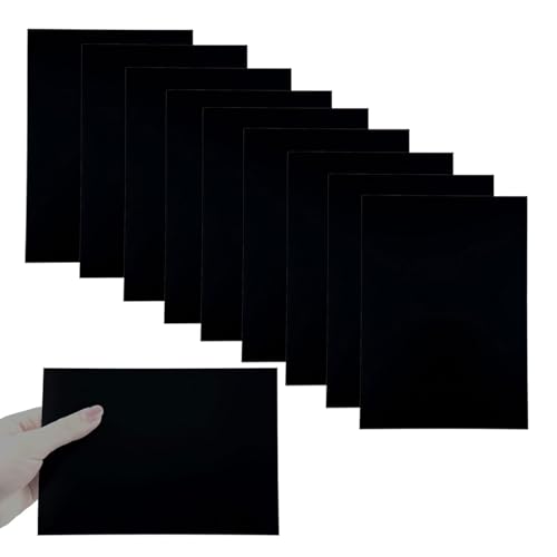 6Pcs Black Anodized Aluminum Sheet 5' x 7' x 1/32' (0.8mm) Corrosion-Resistant Metal Plates for Laser Engraving, DIY Cra