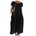 Generic Abito in Cotone Elastico Abito Sexy Donna Abito A Fascia Corta Donne Affari Abiti Casual Festa delle Donne Indossare Abiti Vestiti Lunghi per Le Donne Abito Congelatore (Black, S)