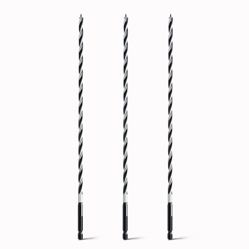 hsawbit Wood Drill Bits, 3pcs x 10mm x 300mm Auger Drill Bit Extra Long Drill Bits Wood Plastic, Drywall Woodworking Hole Drill Bit