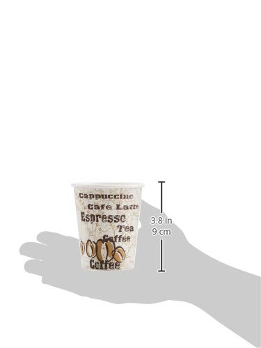 Amazon Basics Single Wall Hot Cup, Café Design, 8 oz, 1,000-Count