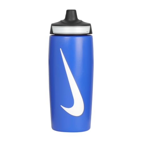 Image of Nike REFUEL Bottle Grip 18 OZ, Blue /Black /White, SQUEEZABLE Sipper Bottle 532 ml