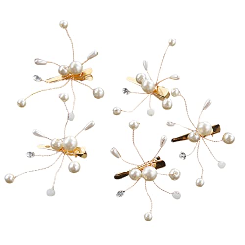 HAKIDZEL 5個リボンデザイン ウェディングヘアピン ブライダルヘアピース 結婚式用ヘッドドレス 女性用ヘアコーム アクセサリー 花嫁 髪飾り